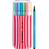 Estuche Zebrui 20 Rotuladores STABILO Pen 68 Cereza/Blanco