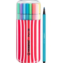Estuche Zebrui 20 Rotuladores STABILO Pen 68 Cereza/Blanco