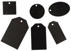 Etiquetas de madera negras Artemio