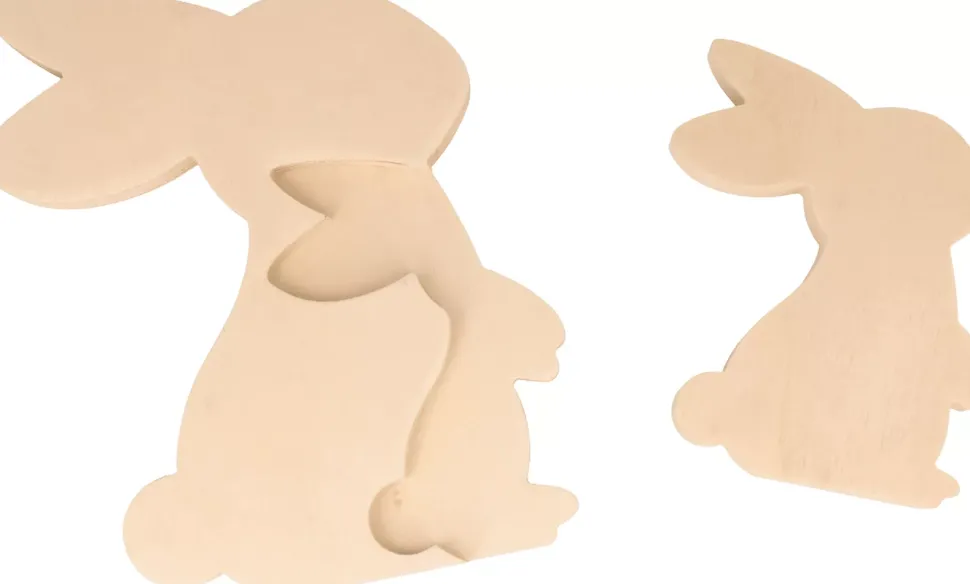 Figura de Madera Conejos Mariposa Artemio