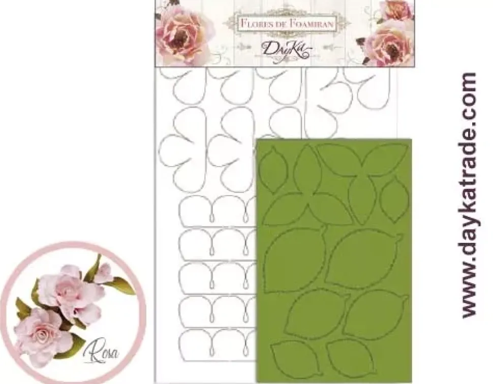 Flor de Foamiran Rosa Blanca Pequeña Dayka