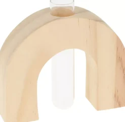 Florero de madera probeta Botánica Artemio