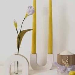 Florero de madera probeta Botánica Artemio