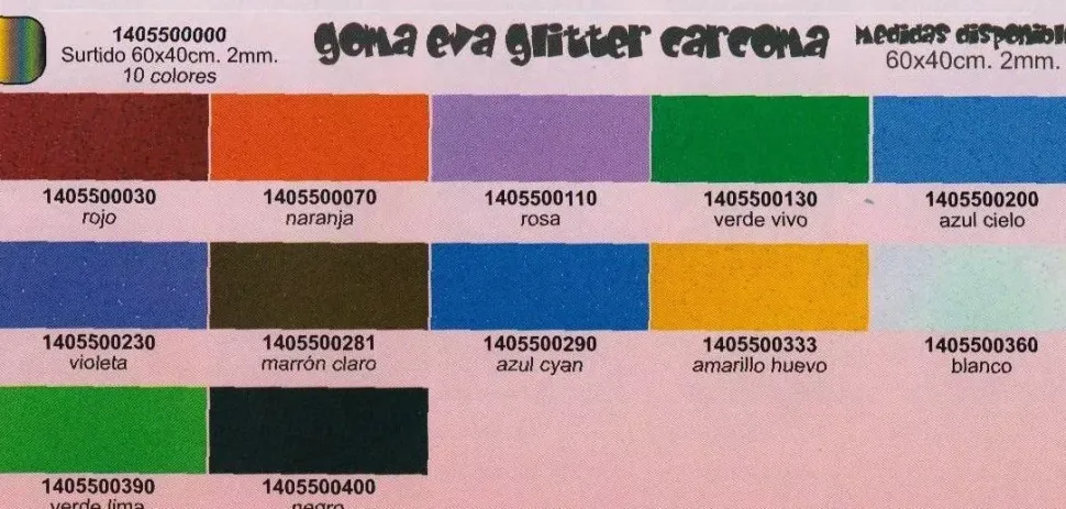 Foamy Goma EVA Carcoma Glitter 60x40cm 2mm