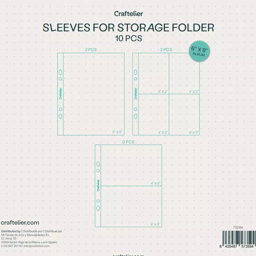 Fundas Para Organizador de Sellos y Troqueles Craftelier 6"x8"