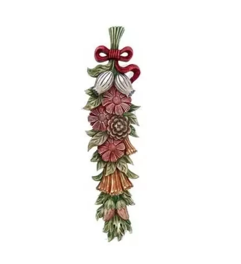 Guirnalda flores grande vertical en resina