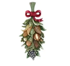 Guirnalda flores pequeña vertical en resina