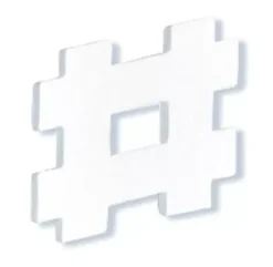 Hashtag de cartón endurecido blanco
