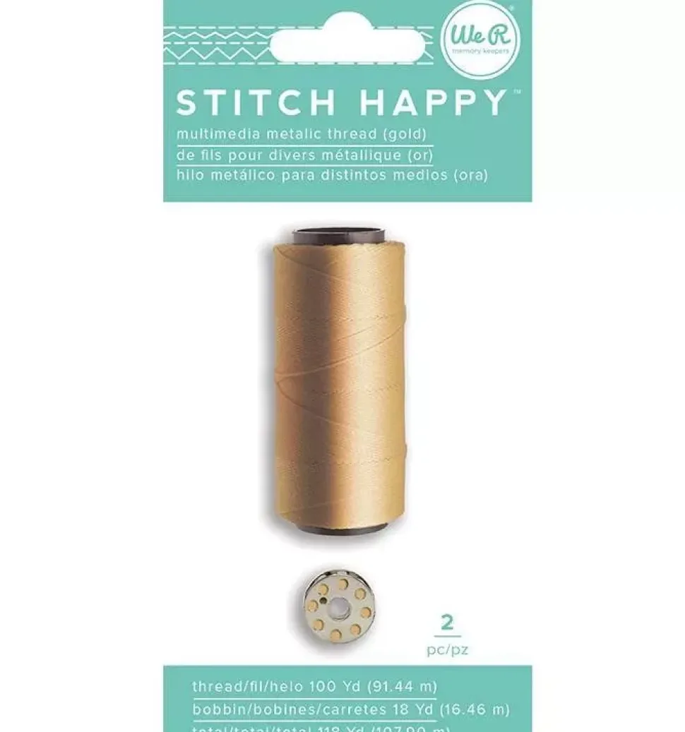Hilo metálico oro Stitch Happy We R Memory Keepers