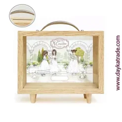 Hucha de Madera Comunión Niña Dayka