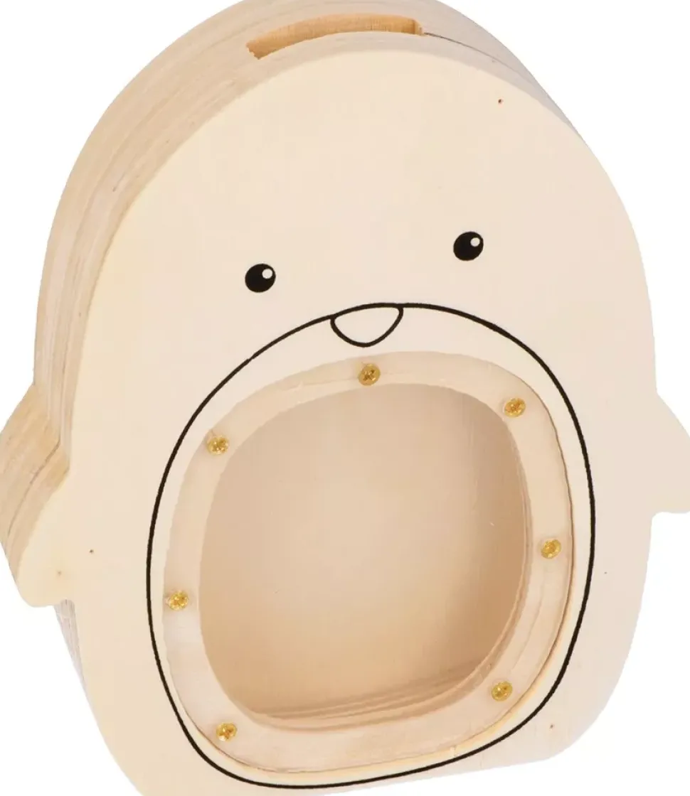 Hucha Pingüino De Madera Artemio