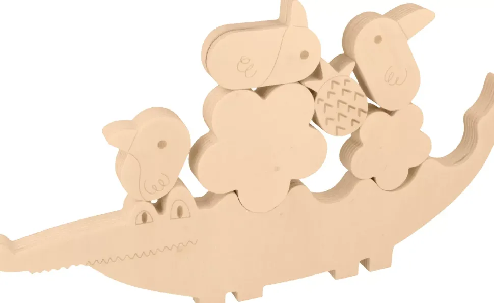 Juego de Apilar y Balancear Cocodrilo de Madera Safari Artemio