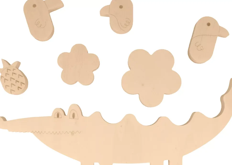 Juego de Apilar y Balancear Cocodrilo de Madera Safari Artemio