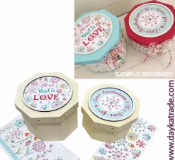 Kit 2 Cajas Octogonales Lazos Love Dayka Trade