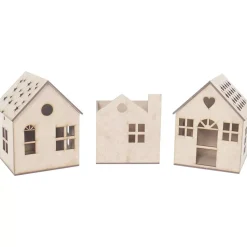Kit 3 Casitas Caladas para Farol o Macetero Artis Decor
