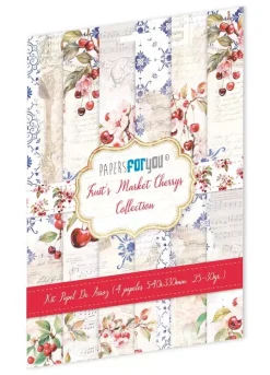 Kit 4 Papeles de Arroz Cherrys Fruits Market PapersForYou 54x33cm