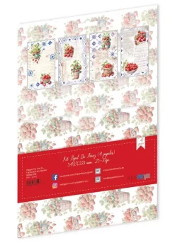 Kit 4 Papeles de Arroz Strawberry Fruits Market PapersForYou 54x33cm