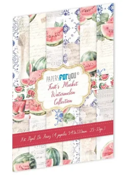 Kit 4 Papeles de Arroz Watermelon Fruits Market PapersForYou 54x33cm