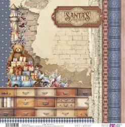 Kit 8 papeles de tela Santa's Workshop PapersForYou 30x30cm