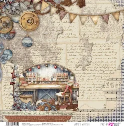 Kit 8 papeles de tela Santa's Workshop PapersForYou 30x30cm