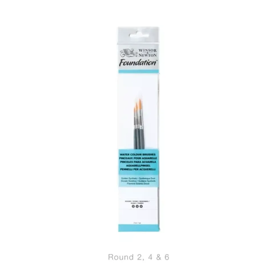 Kit 3 Pinceles Redondos Para Acuarela Foundation Winsor & Newton
