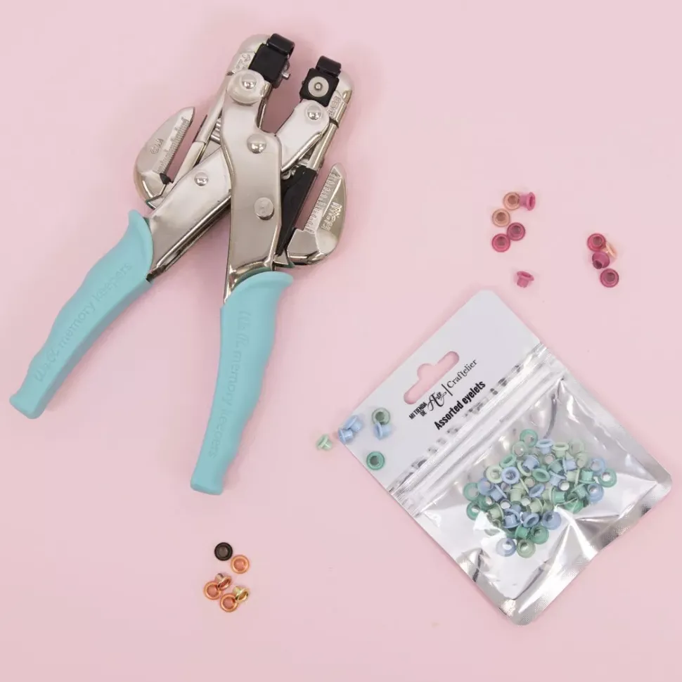 Kit Crop-A-Dile Turquesa + 180 Ojales