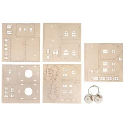 Kit 3D Casitas de madera con luces Rayher