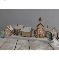 Kit 3D Casitas de madera con luces Rayher