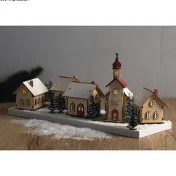 Kit 3D Casitas de madera con luces Rayher