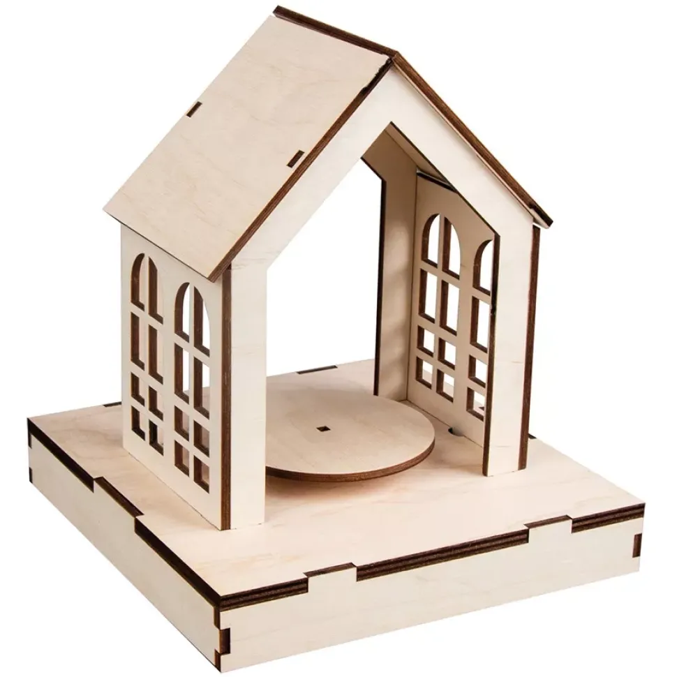 Kit 3D de madera casa con pesebre giratorio Rayher
