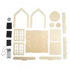 Kit 3D de madera casa con pesebre giratorio Rayher