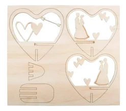Kit 3D de Madera Corazón Decorativo Pareja Nupcial Rayher