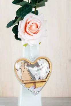 Kit 3D de Madera Corazón Decorativo Pareja Nupcial Rayher