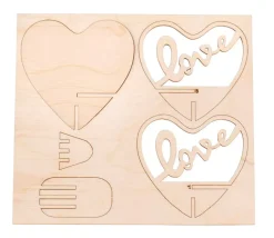 Kit 3D de Madera Corazón Decorativo Rayher