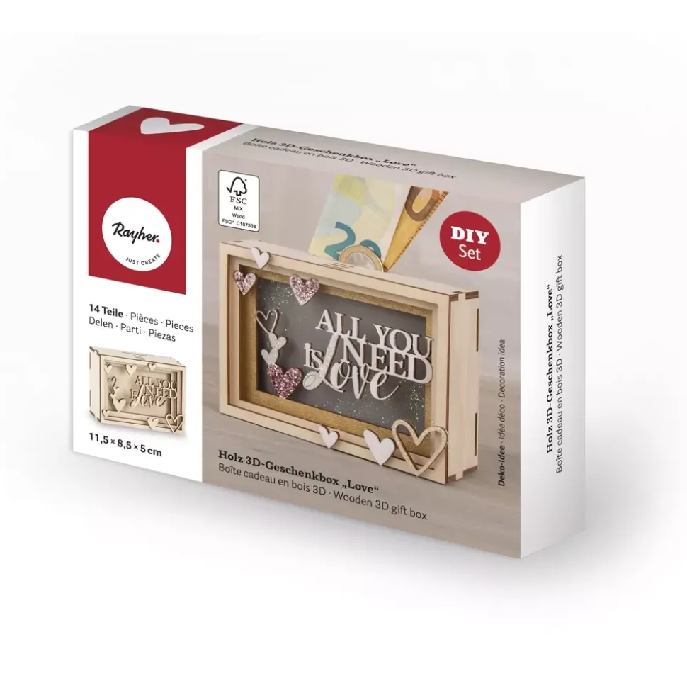 Kit 3D de madera Love