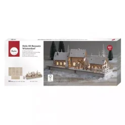 Kit 3D de madera Pueblo Invernal Rayher