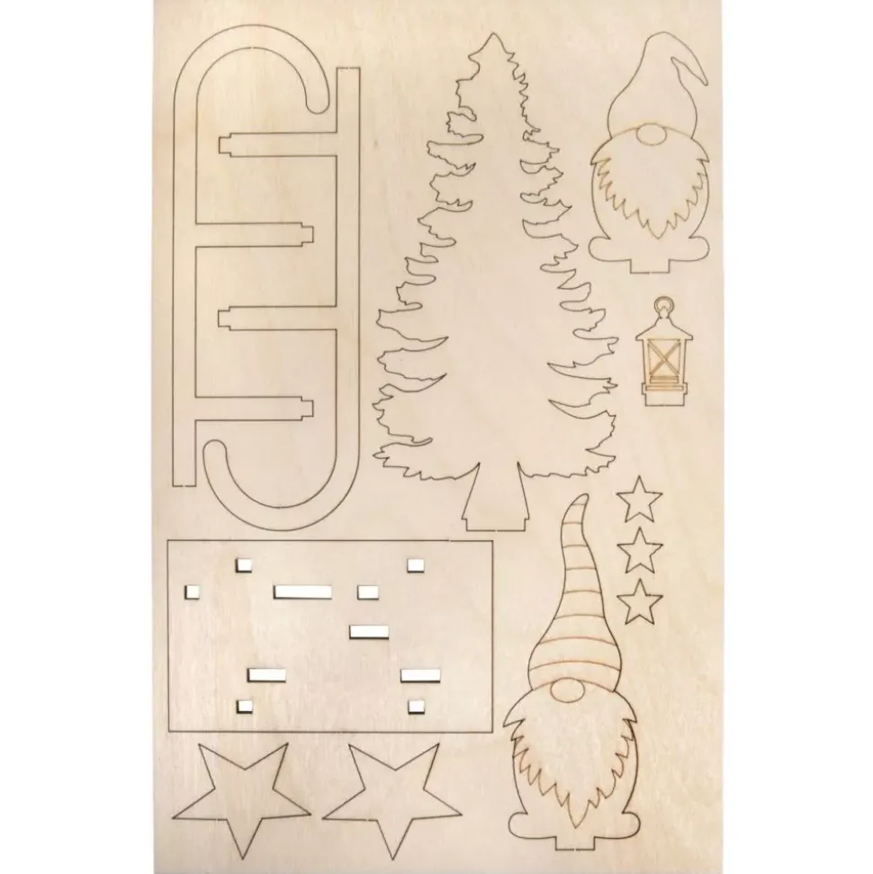 Kit 3D de Madera Trineo con Gnomos Rayher