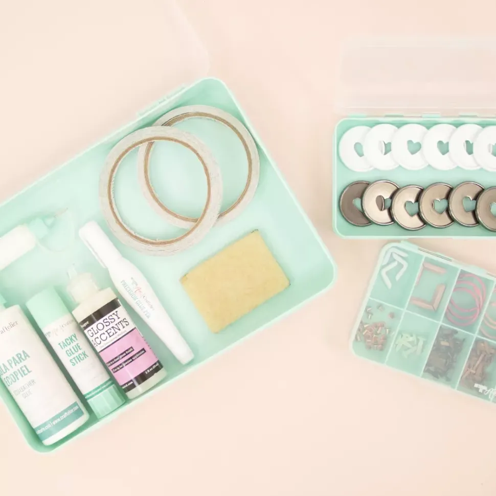 Kit de 3 Cajas de Organización Turquesas Craftelier