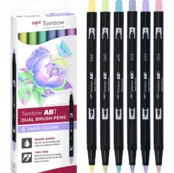 Kit de 6 rotuladores Dual Brush Colores Pastel Tombow nuevo