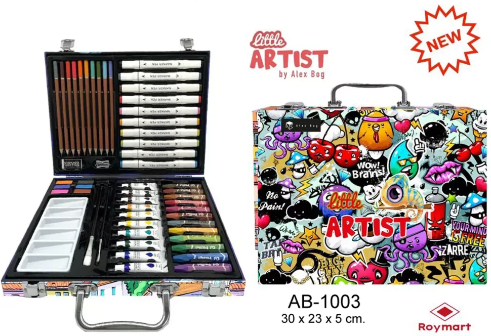Kit de Dibujo 53 Piezas Gama Little Artist Grafitti Alex Bog