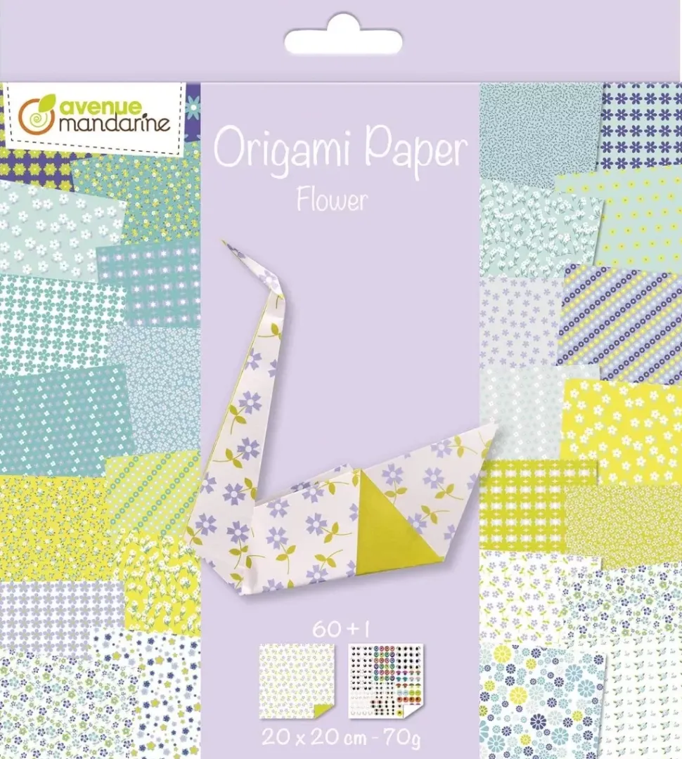 Kit de Papel para Origami Flower Avenue Mandarine