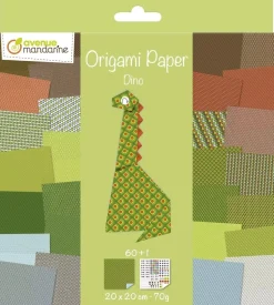 Kit de Papel para Origami Dino Avenue Mandarine