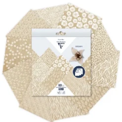 Kit de Papel para Origami Floral kraft Clairefontaine