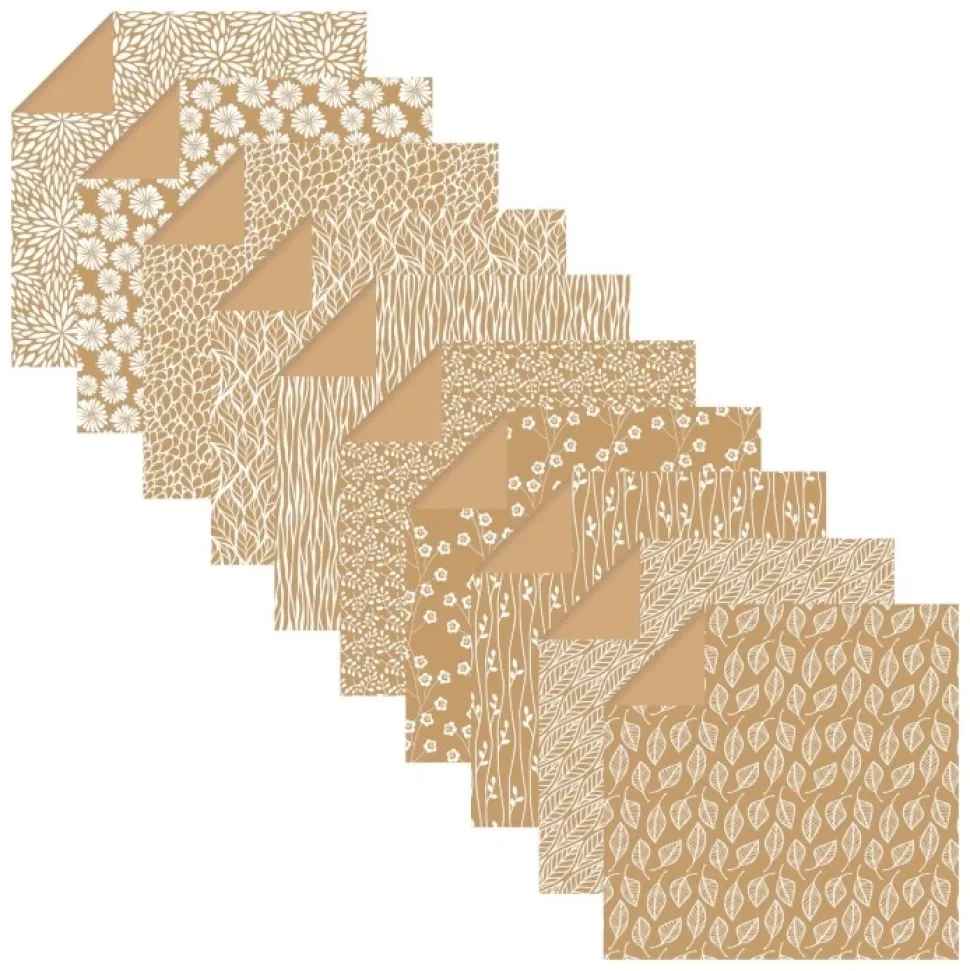Kit de Papel para Origami Floral kraft Clairefontaine