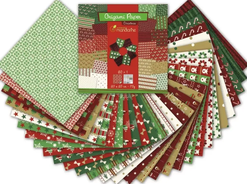 Kit de Papel para Origami Noel Avenue Mandarine