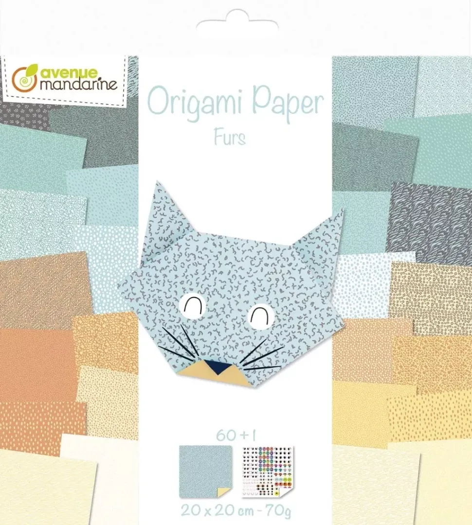 Kit de Papel para Origami Furs Avenue Mandarine