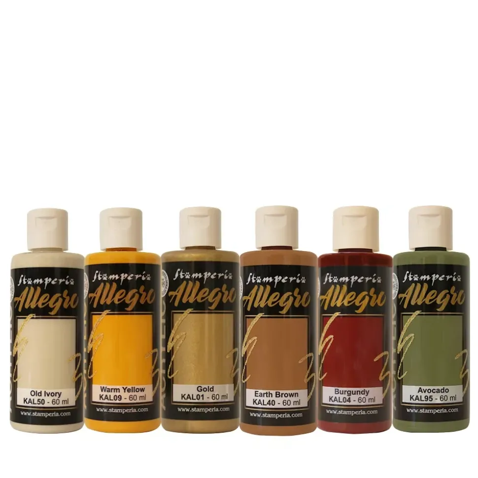 Kit de Pinturas Acrílicas Allegro Romantic Golden Harmony Stamperia