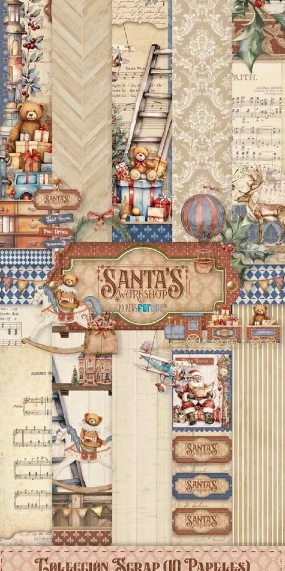 Kit de scrapbooking Santa's Workshop PapersForYou 15x30cm