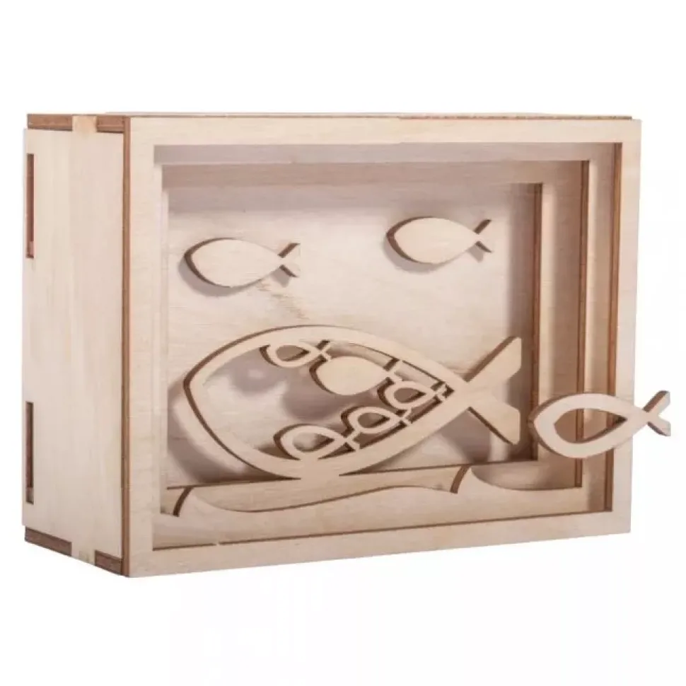 Kit Hucha de Madera 3D Peces Rayher