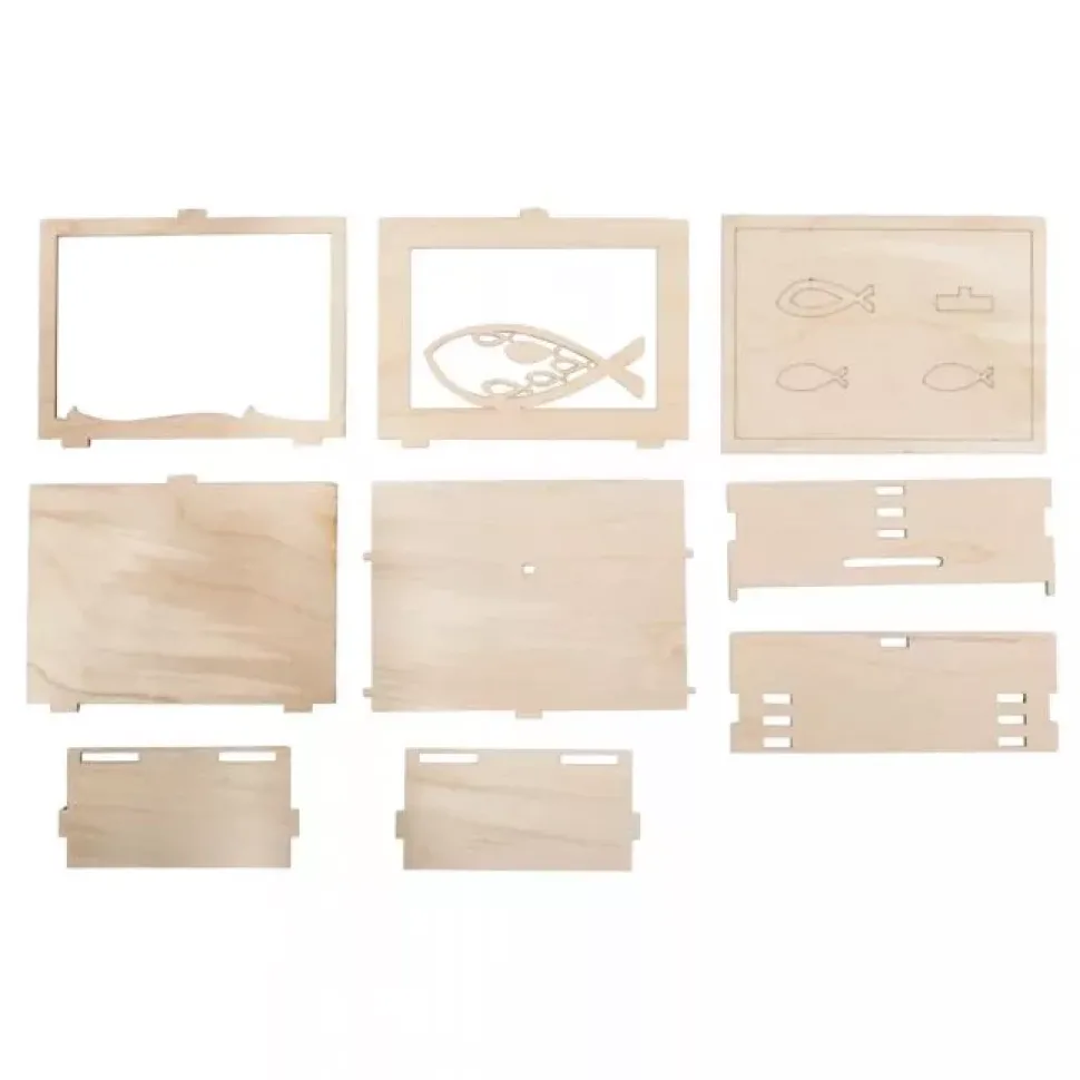 Kit Hucha de Madera 3D Peces Rayher